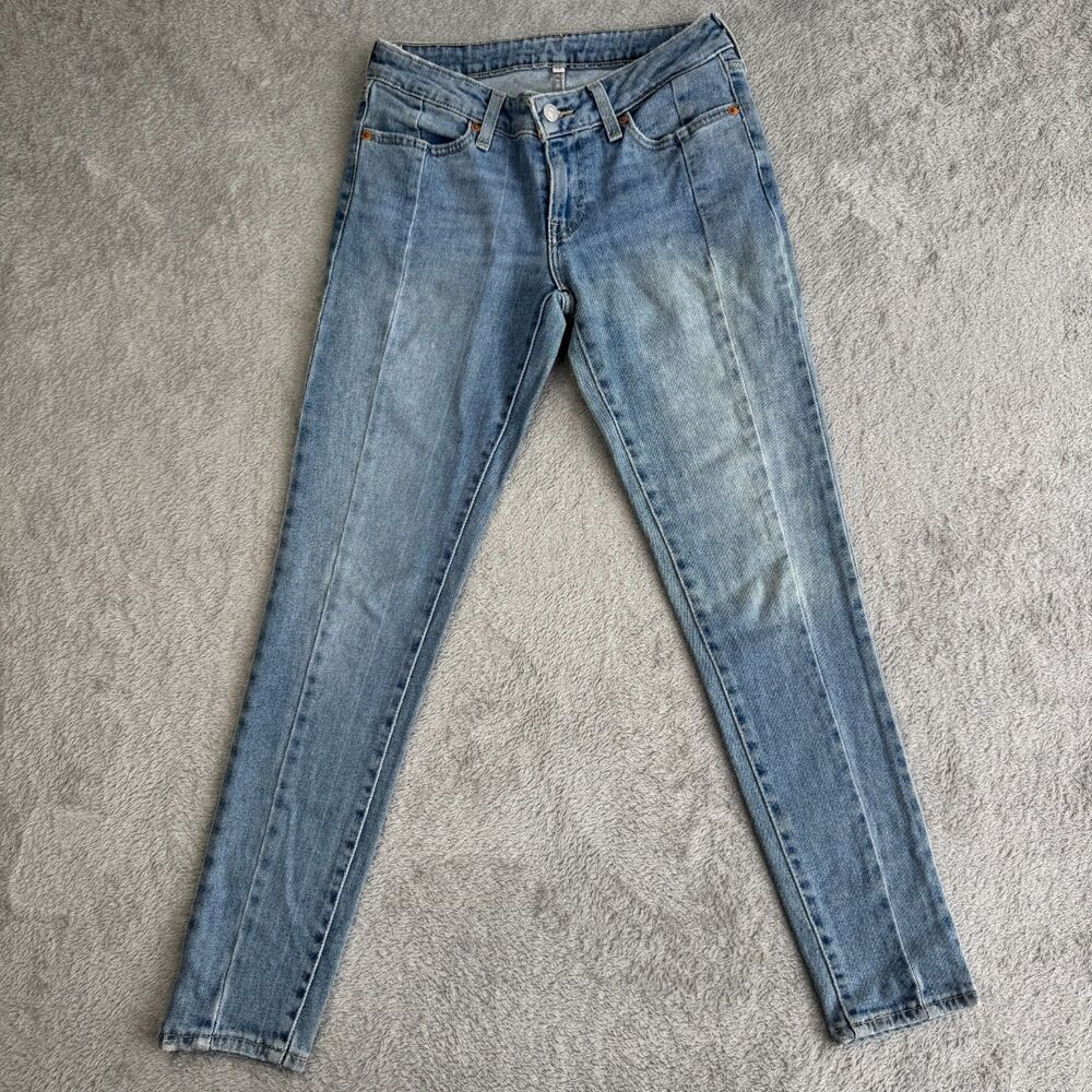 Levi's Jeans Womens 25 Light Blue Denim Front Seam 5 Pockets Zip Fly Skinny Leg